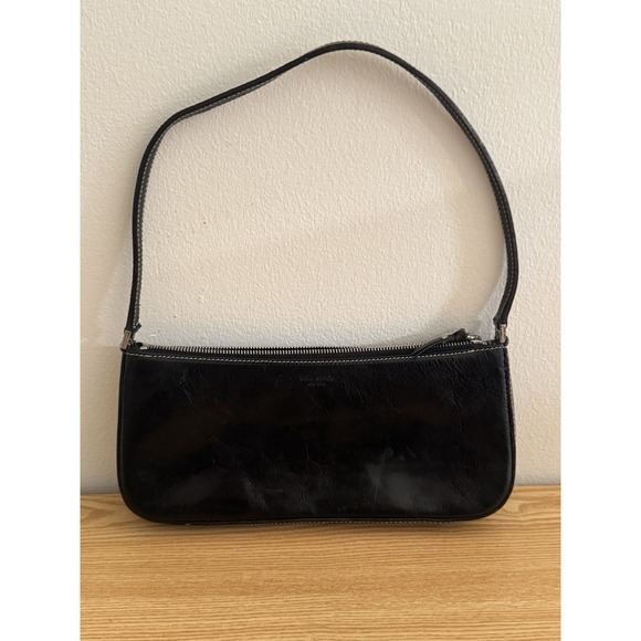 kate spade new york Handbags - 1990s Kate Spade New York Black‎  Leather Baguette Made in Italy